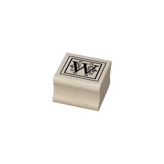 Letter W Monogram Rubberstempel (Stempel)