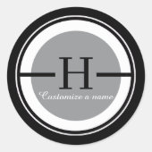 Letter W Monogram Sticker (Voorkant)