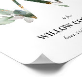 Letter W New Baby Monogram Birth Print Greenery (Hoek)