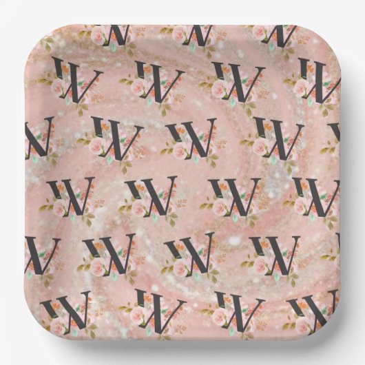 Letter W Papieren Bordje (Voorkant)