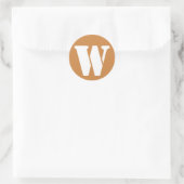 Letter W Peru Goud Stencil Alfabet van Janz Ronde Sticker (Tas)
