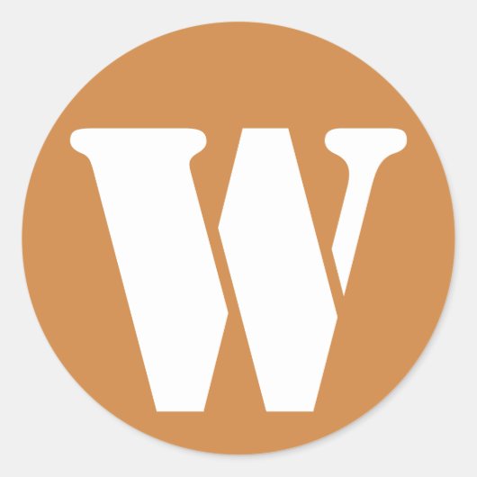 Letter W Peru Goud Stencil Alfabet van Janz Ronde Sticker (Voorkant)