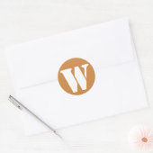Letter W Peru Goud Stencil Alfabet van Janz Ronde Sticker (Envelop)