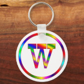 Letter W-regenboog Sleutelhanger (Voorkant)