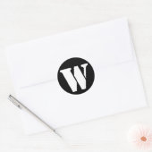 Letter W Stencil Alphabet van Janz Black Ronde Sticker (Envelop)