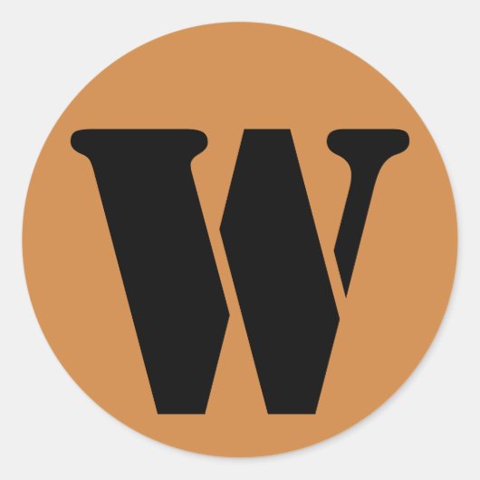 Letter W Stencil Alphabet van Janz Peru Gold Ronde Sticker (Voorkant)
