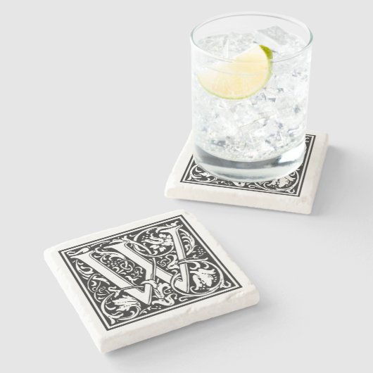  letter W Stenen Onderzetter (Zijkant)