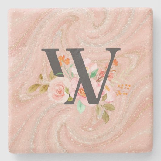 Letter W Stenen Onderzetter (Voorkant)