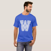 letter W universiteit lettertype school T-shirt (Voorkant volledig)