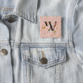 Letter W Vierkante Button 5,1 Cm (In situ)
