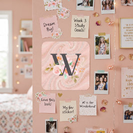 Letter W Vierkante Sticker
