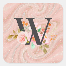 Letter W Vierkante Sticker