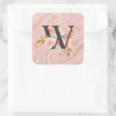 Letter W Vierkante Sticker (Tas)