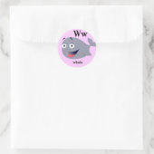 Letter W walvis Stickers (Tas)