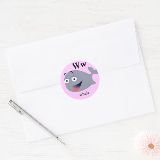 Letter W walvis Stickers (Envelop)