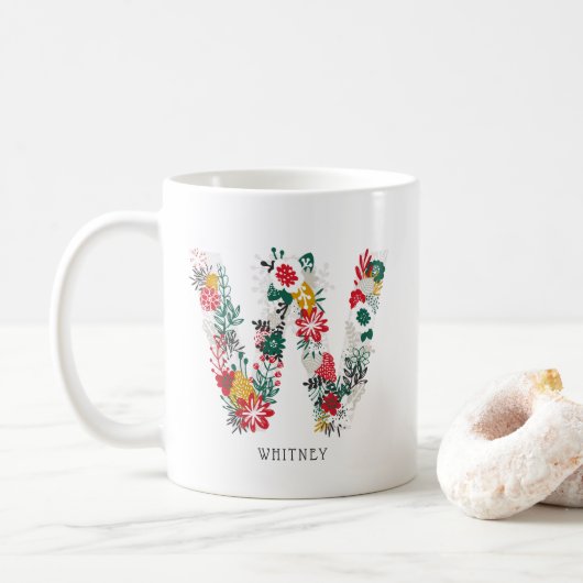 letter W | Whimsical Floral Letter Monogram I Mok (Met donut)