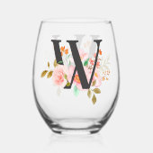 Letter W Wijnglas Zonder Voet (Achterkant)