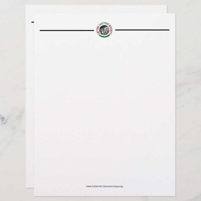 Letter Writers Society Letterhead Briefhoofd (Voorkant / Achterkant)