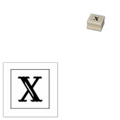 Letter X 1 inch rubberen stempel (Gestempeld)