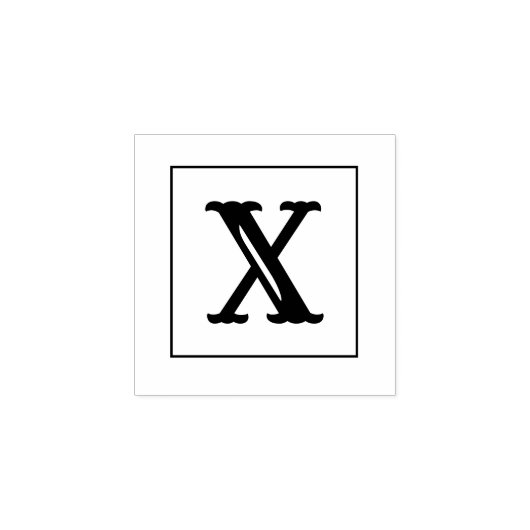 Letter X 1 inch rubberen stempel (Afrduk)