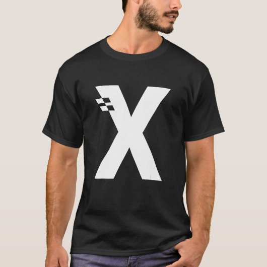 Letter X Alphabet Initiaal Monogram T-shirt (Voorkant)