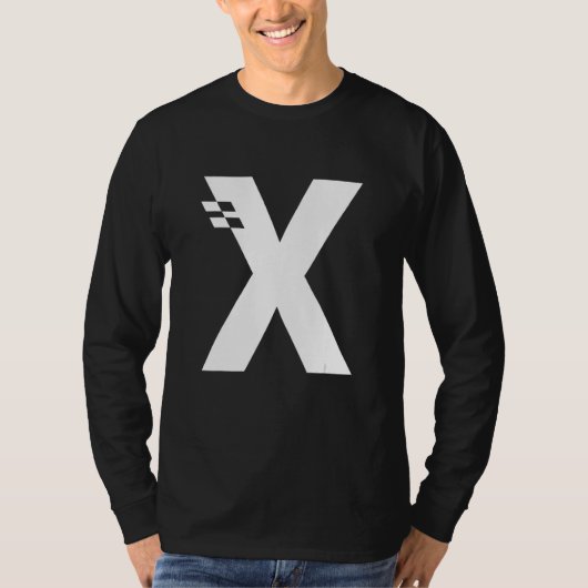 Letter X Alphabet Initiaal Monogram T-shirt (Voorkant)