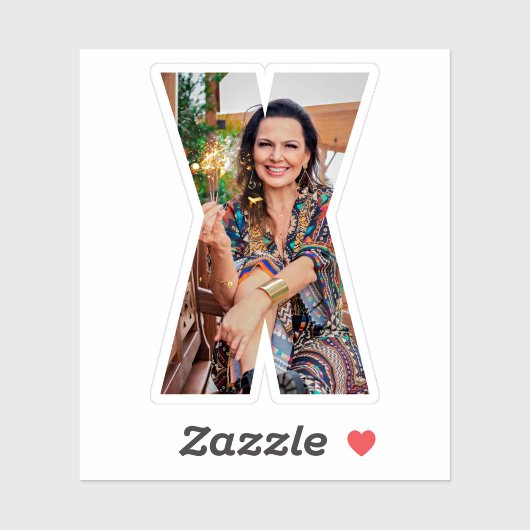 Letter X Alphabet & Photo Custom-Cut Vinyl Sticker