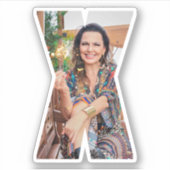 Letter X Alphabet & Photo Custom-Cut Vinyl Sticker (Voorkant)