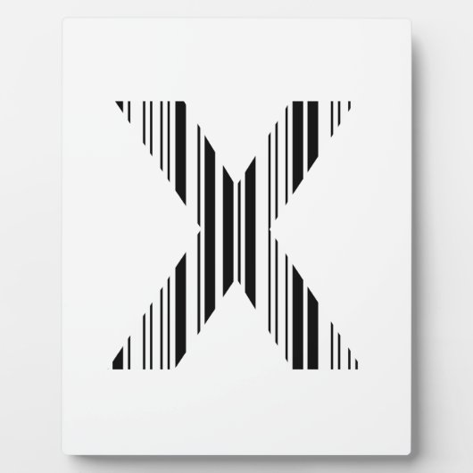 LETTER X BAR CODE Eerste Initiaal Barcodepatroon Fotoplaat (Voorkant)