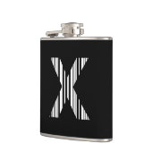 LETTER X BAR CODE Eerste Initiaal Barcodepatroon Heupfles (Links)