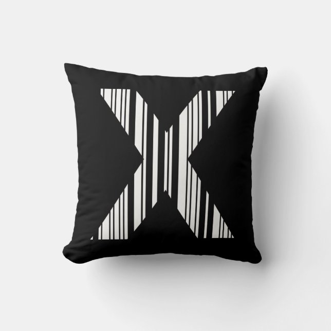 LETTER X BAR CODE Eerste Initiaal Barcodepatroon Kussen (Voorkant)