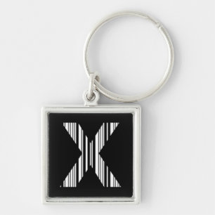 LETTER X BAR CODE Eerste Initiaal Barcodepatroon Sleutelhanger