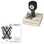 Letter X Botanische Ex Libris Boekplaat Stempel (Gestempeld)