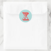 Letter X carnaval stijl monogram initiaal Ronde Sticker (Tas)
