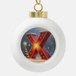 Letter X Christmas Xmas Personalized Initial Keramische Bal Ornament