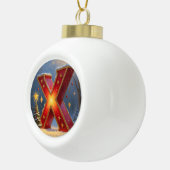 Letter X Christmas Xmas Personalized Initial Keramische Bal Ornament (Rechts)