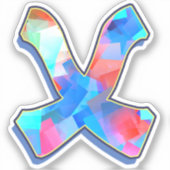 Letter X -  Color Mix Sticker (Voorkant)