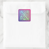 Letter X Colorful  First Letter Gradient Vierkante Sticker (Tas)
