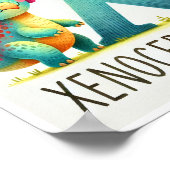 Letter X, Dinosaur Alphabet Waterverf Poster (Hoek)