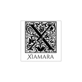 Letter X  eerste brief met aangepaste naam Rubberstempel
