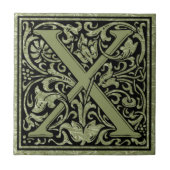 Letter X Eerste Letter Monogram Tegeltje (Voorkant)
