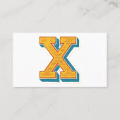 Letter "X" Elegant geborduurd Visitekaartje (Achterkant)