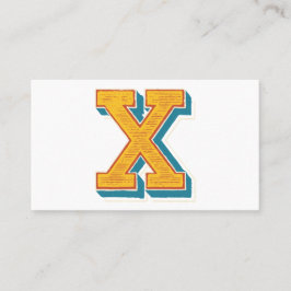 Letter "X" Elegant geborduurd Visitekaartje