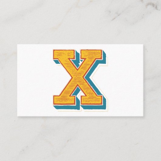 Letter "X" Elegant geborduurd Visitekaartje (Voorkant)