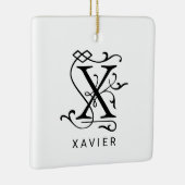 Letter X Elegant Monogram Kerst Ornament (Rechts)
