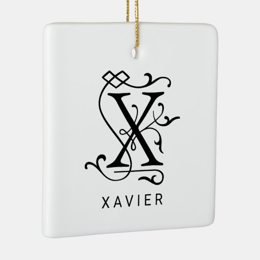 Letter X Elegant Monogram Kerst Ornament (Rechts)
