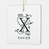 Letter X Elegante Monogram Kerstbal Keramisch Ornament (Links)