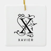 Letter X Elegante Monogram Kerstbal Keramisch Ornament (Voorkant)