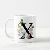 Letter X Floral Butterfly Monogram Initiaal Koffiemok (Links)