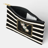Letter X Floral Monogram Zwart Wit Goud Strepen Etui (Open)